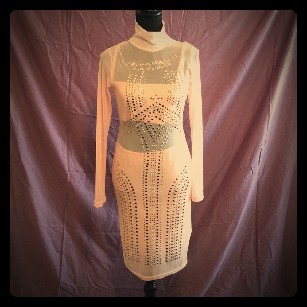 Studded sheer dress